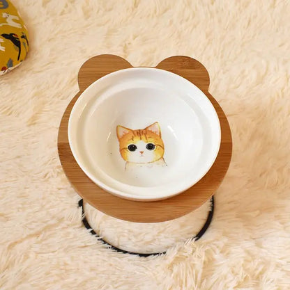 Spine Protection Bowl Holder for Cat Food and Water